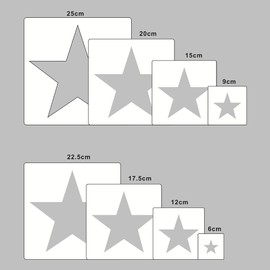 UUYYEO 16 Pcs Different Sizes Star Stencils Large Small Star Painting Templates Paint Stencils for Fabric Walls Home Decoration