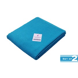 COTTON CRAFT Pool Lounge Chair Cover - 2 Pack Euro Spa Waffle Weave Chaise Lounge Cover - 100% Cotton Ringspun Terry Towel - Beach Chair Cover - Oversized 32 in W x 82 in Length x 7 in Pocket – Aqua