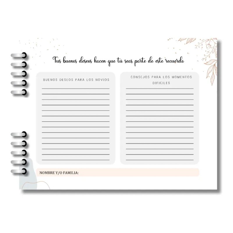 Libro De Firmas Y Buenos Deseos De Boda Matrimonio /