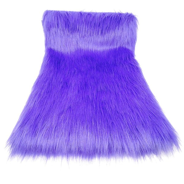 Wanghd Wide 36"x18" inch Length Violet Imitation Fox Faux Fur