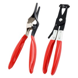 YGDMD 2PCS Hose Clamp Pliers Automotive and Removal Plier Kit,Hose Pliers Automotive with Plier Swivel Collet and Ratchet Lock Switch,Universal Hoses Clamp Tool for Oil Water Hoses