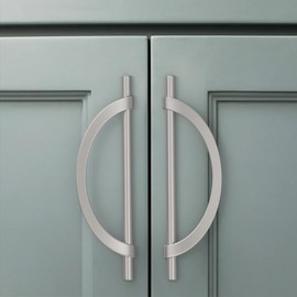 Amerdeco 10 Pack Brushed Satin Nickel Cabinet Pulls 7.5 Inch(192MM) Hole Centers Kitchen Cabinet Handles Hardware Kitchen Handles for Cabinets Cupboard Handles Drawer Pulls ZH0027