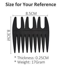 Professional Wide Tooth Hair Comb for Men Men Hair Beard Comb Double Sided Anti-Static Paml Size Hair Detangling Comb (Black)