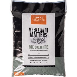 Traeger Grills Mesquite 100% All-Natural Wood Pellets for Smokers and Pellet Grills, BBQ, Bake, Roast, and Grill, 20 lb. Bag