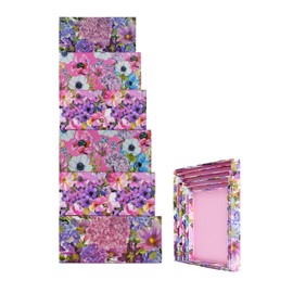 ALEF Elegant Watercolor Decorative Themed Extra Large Nesting Gift Boxes -6 Boxes- Nesting Boxes Beautifully Themed and Decorated - Perfect for Gifts or Simple Decoration Around The House!