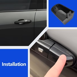 ZyloPlinx Exterior Door Handle Cover Trim Compatible with Chevy Traverse Equinox Impala Malibu Camaro Part Number 13599552 Black