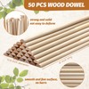 Tondiamo 50 Pcs Wooden Dowel Rods, Split Wood Dowel Unfinished