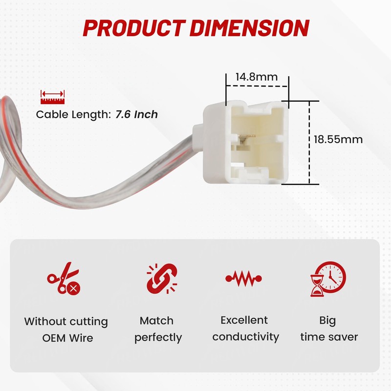 RED WOLF Car Door Speaker Wiring Harness Fit for Nissan