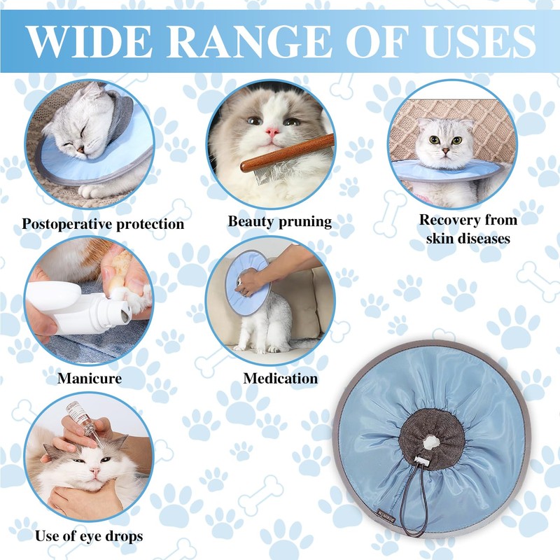 Soft Cat Cone Collar, Adjustable Protective Cat Recovery Collar to