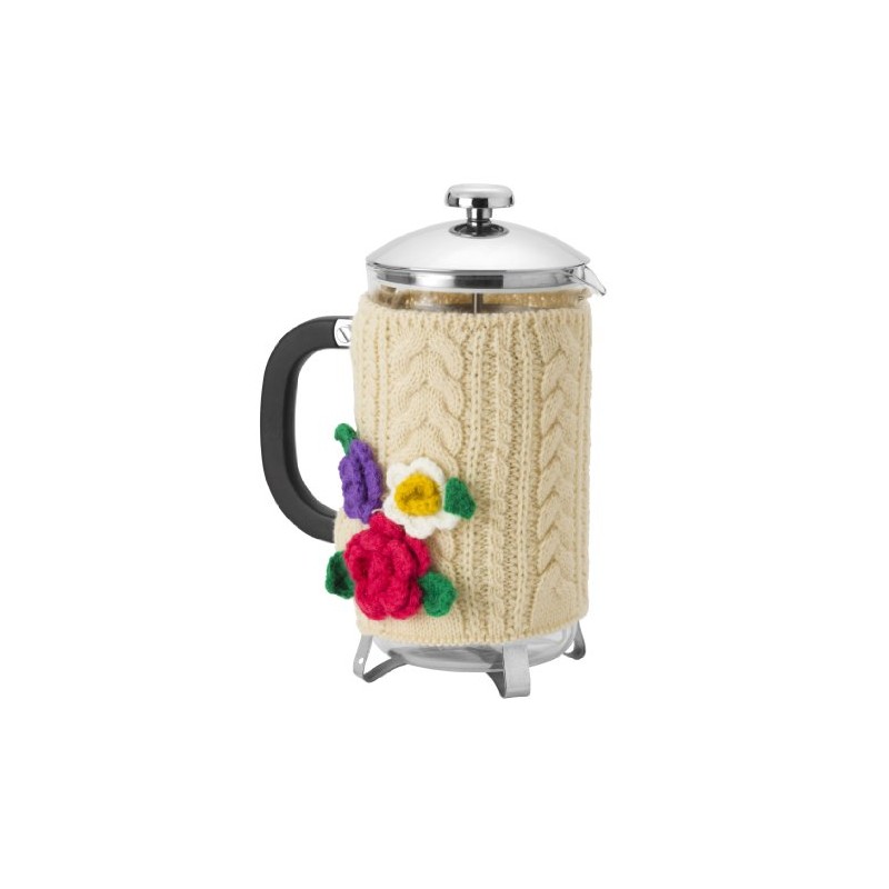 Flower Corsage Knitted Cafetiere Cosy