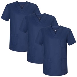 MISEMIYA - Pack of 3 - CASACA UNISEX SANITARY UNIFORM SANITARY UNIFORM MEDICAL UNIFORM - Ref 817 * 3, Navy Blue 21