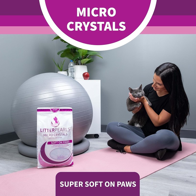 Litter Pearls Micro Crystals Unscented Non-Clumping Crystal Cat Litter with