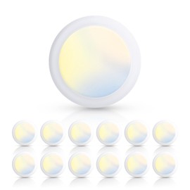 ECOELER 6Inch LED Ceiling Disk Light, Dimmable Retrofit Surface Mount Ceiling Downlight, 16.5W 1100Lm, 5CCT Selectable Disc Lights for Bedroom Garage Hallway, ETL & FCC Listed, 12 Pack