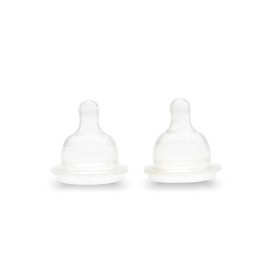 DOCURA - Mamila Para Bebé 2 Piezas, Biberón De Boca Ancha Para + 3 Meses, De Silicón Líquido, Flujo Lento, Libre de BPA