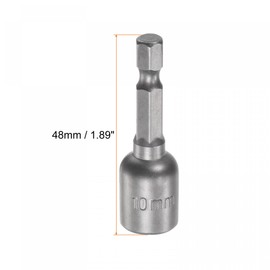 sourcing map Quick-Change Nut Driver Bit, 1/4" Hex Shank 10mm Magnetic Nut Setter Drill Bits, 1.89" Length, Metric