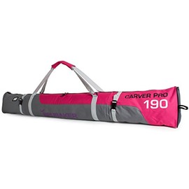 BRUBAKER 'Carver Pro 2.0' Skibag for one Pair of Ski and Poles 170 cm Light Pink / Grey
