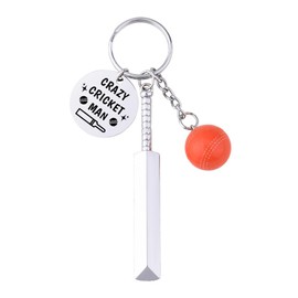 Guqqeuc Best Friend Cricket Birthday Gifts for Men Boys Cricket Keyring Gifts for Son Grandson Cricket Themed Gifts for Cricket Lovers Brother Cricket Christmas Gifts for Best Friend Cricket Keychain