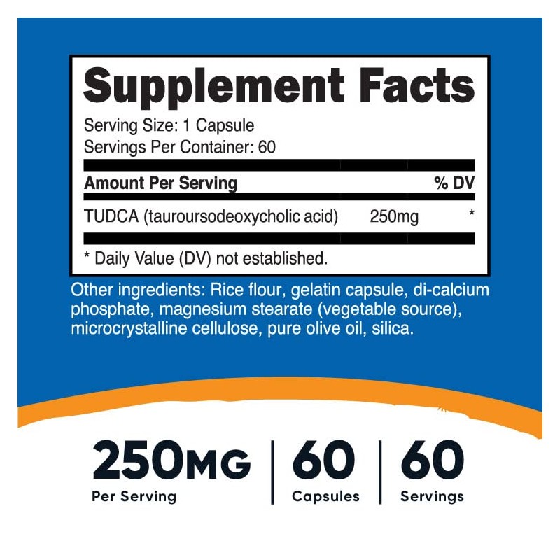 Nutricost Tudca 250mg, 60 Capsules (3 Bottles)