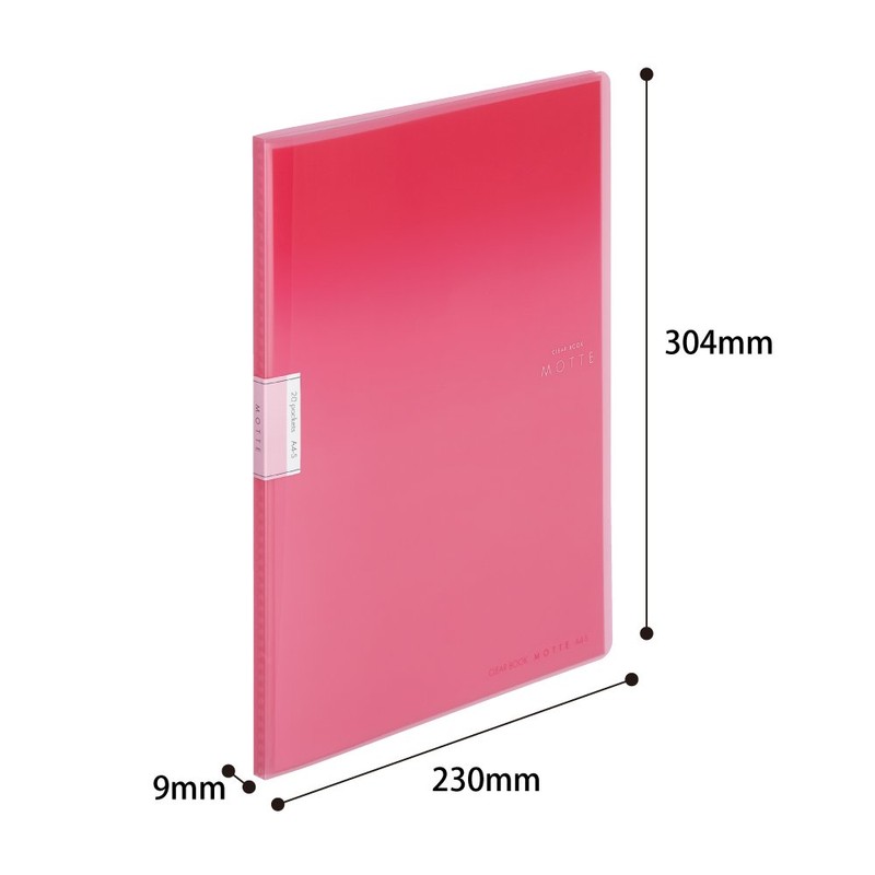 Kokuyo file clear. Book Motte A4 20 Sheets Pocket Pink