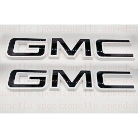 Auto Front Rear Black White Emblem Overlay 2019-2024 GMC Sierra 1500 2500HD 3500HD
