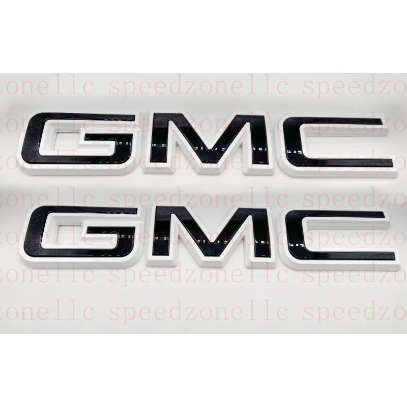 Auto Front Rear Black White Emblem Overlay 2019-2024 GMC Sierra