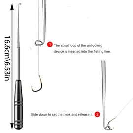 25 pcs Fish Hook Remover with Fishing Lure and Wire Leader, 4 Fishing Hook Quick Removal Device Fishing Gear Security Equipment, 6 Bionic Fishing Bait, 15 Nylon-Coated Fishing Line with Swivel Ring