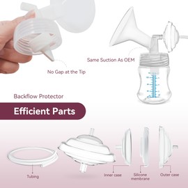 TOVVILD Replacement Pump Parts for Spectra, 10PCS Flange Sizing Kit Flange 24mm Valve Tubing Backflow Protector Compatible w Spectra S2 S1, Not Original Spectra Pump Replacement Parts