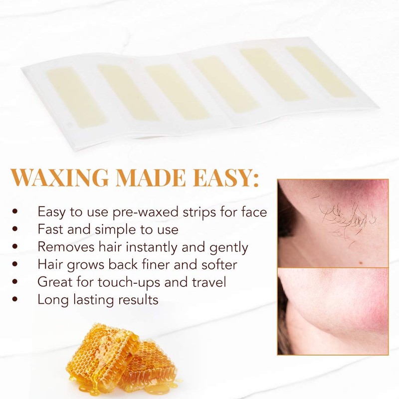 GiGi Wax Strips for Hair Removal – 12 Facial Wax