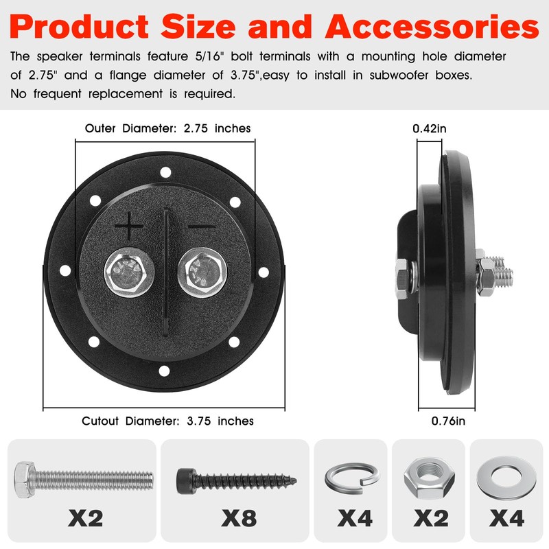 Speaker Box Terminal Fits For S/M/D Sub Box Terminals Subwoofer