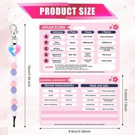 Newborn Assessment Reference Card with Colorful Hanging Beads, Labor and Delivery Badge Reel Buddy Newborn Assessment Guide Doula Essentials Hello World Recording Tool Supplies for Nursing