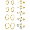 Diamday 9 Paar Ohrringe Gold Set, Creolen Gold Kleinfür für