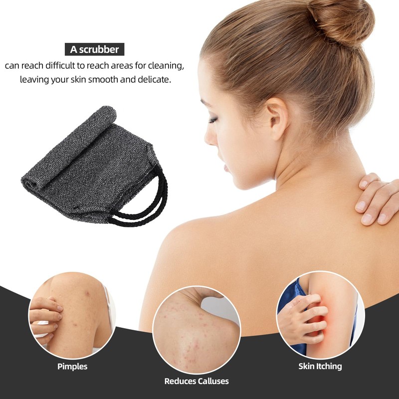 2 esponjas exfoliantes con asas, para ducha, nailon, exfoliante, para