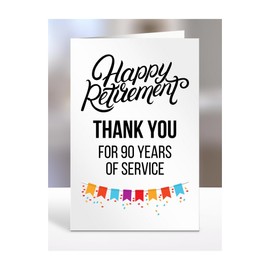Happy Retirement Card, 90 years of work service gifts for colleagues, colleague, boss, manager, supervisor, Thank you for, Retire, Retired, presents for men, women, A5-159_91