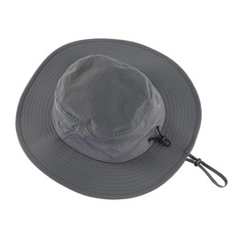 Connectyle Men's Outdoor UPF 50+ Safari Hat, Adventure Hat, Wide Brim, UV Protection, Sun Hat, Fishing, gray (dark gray), Free size