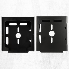 Partsam 1 Set Square Black Trailer Tail Light Mounting Box Left Right and License Plate Bracket Guard Cover Heavy Duty Steel S45C 1045 with Screws for Trailers Under 80" Boat Truck Marine Camper RV