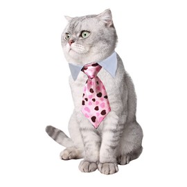 4 Pieces Pets Dog Cat Bowtie Pet Costume Adjustable Formal Necktie Collar for Cats Small Dogs Puppy Grooming Accessories (red/Heart)