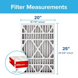 Filtrete 20x25x4, AC Furnace Air Filter, MPR 1000 DP, Micro Allergen Defense Deep Pleat, 2-Pack (actual dimensions 19.88 x 24.63 x 4.31)