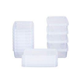 MiraHome Food Storage Container Freezer Container 0.5 L Rectangular Flat 15 x 10 x 5 cm Set of 12 Transparent Austrian Quality