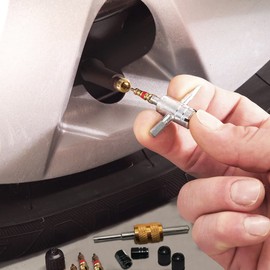UGBO Valve Key Valve Extractor Tyre Valve Remover Valve Insert Car Valve with Double and Single Head Valve Core 1 x 4-Way Valve Tool + 20 x Valve Turner + 14 x Tyre Valve Caps