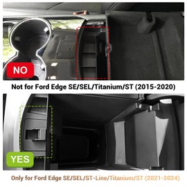 YEE PIN for 2024 Ford Edge Center Console Organizer Tray for 2021-2024 Ford Edge SE/SEL/ST-Line/Titanium/ST Middle Console Organizer Armrest Insert Tray Storage Box for 2024 Ford Edge Accessories