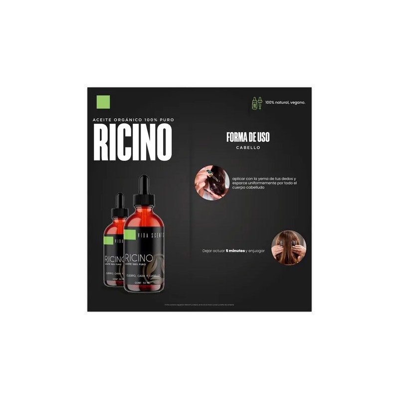 Aceite De Ricino 100 Puro, Natural 50 Ml. Vida Scents