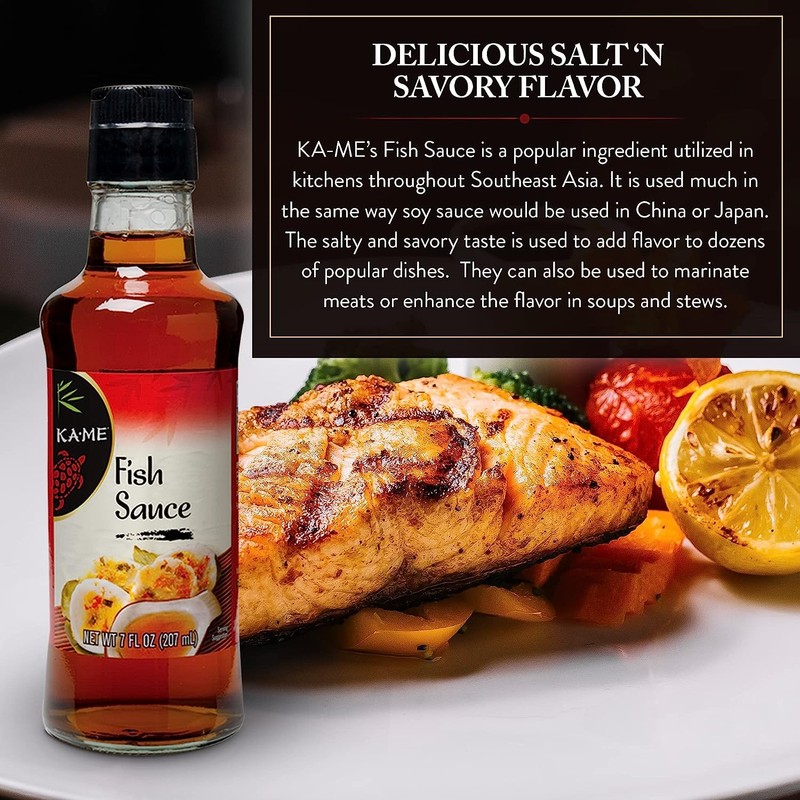 KA-ME Authentitc Asian Fish Sauce - Gluten-Free, No Preservatives, No