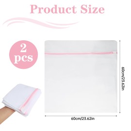 2er Set Wäschenetz für Waschmaschine, Premium Wäschebeutel 60 x 60 cm, Waschnetz mit Verstecktem Reißverschluss, Schutz vor Verformung und Falten, Wäschenetz für Waschmaschine,Wäschesack