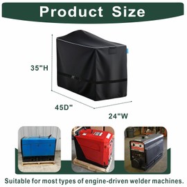 VeyoStories Engine Driven Welder Cover, Fits Ranger 225/250/305 Model Engine-Driven Welder, 35"Hx45"Dx24"W, Waterproof & Dustproof, Plush Top Liner, Double-Layer Oxford Sides.