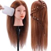 TopDirect Training Head 18inch 100% Real Hair Cosmetology Hairdressing Mannequin