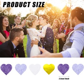 10000Pcs Purple and White Heart Shaped Biodegradable Paper Confetti, Wedding Confetti Red Biodegradable, Romantic Birthday Ball Decoration for Weddings, Anniversary, Valentines, Baby Shower