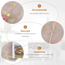 Lobamop Latch Hook Kits Rug Making Kits DIY for Kids/Adults with Printed Canvas Pattern Animals Carpet Embroidery 2 Lion