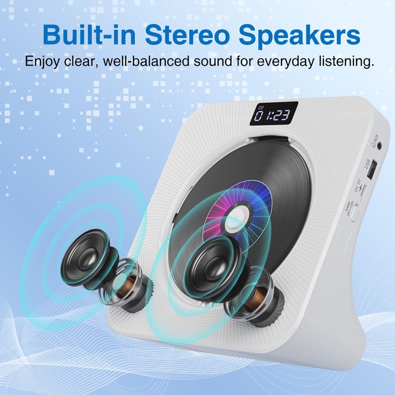 MEGATEK Portable CD Player Bluetooth for Home, Desktop CD Player
