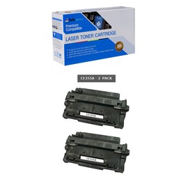 Inksters of America Compatible Black Toner Cartridge Replacement for HP 55A CE255A - Compatible with Laserjet P3011 P3015 P3015D P3015X Laserjet Enterprise 500 MFP M525 Laserjet Pro M522 (2 Pack)