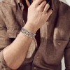 Pulseras Hombre Acero Inoxidable 12 Piezas Plata Joyería